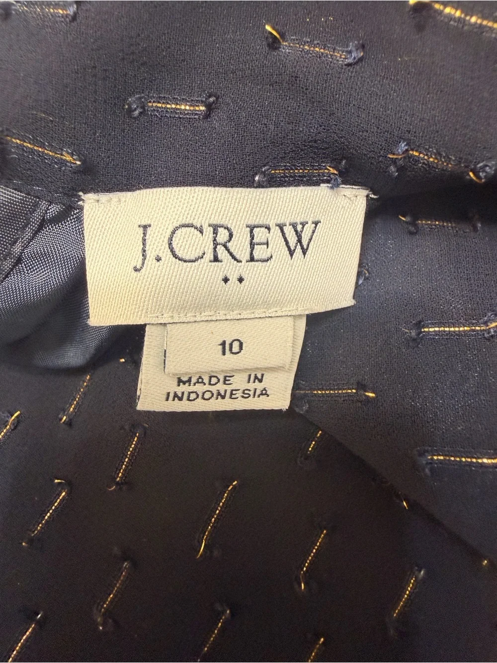 J. Crew Navy One-Shoulder Halter Top with Metallic Stitching